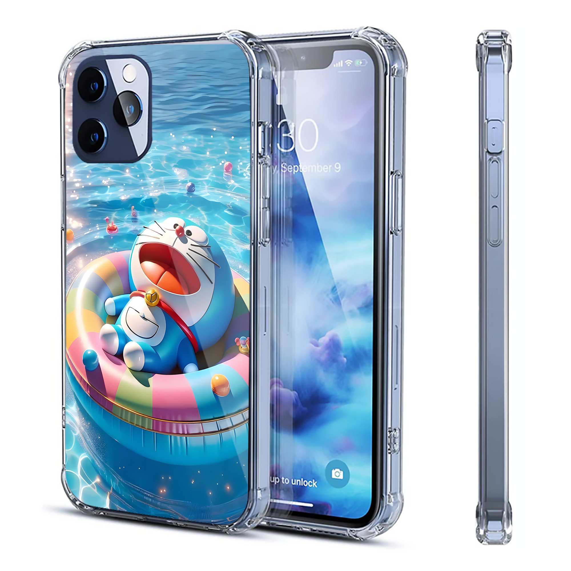 （画像用） ドラえもん Doraemon 【iPhone 12シリーズ対応】透明スマホケース（クリアソフトケース）